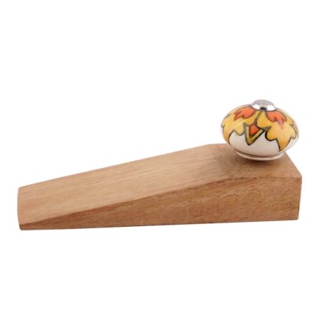 Mustard Ceramic Flower Door Stopper
